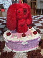 CJ Hendry JuJu color Punch Red Plush Stuffed Animal with Heart Tin