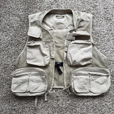 Master Sportsman Khaki Rugged Outdoor Gear Hunting / Fishing Vest Sz XL Mesh