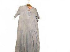 Mimosa Light Blue Tiered Midi Dress, with pockets [COPY]