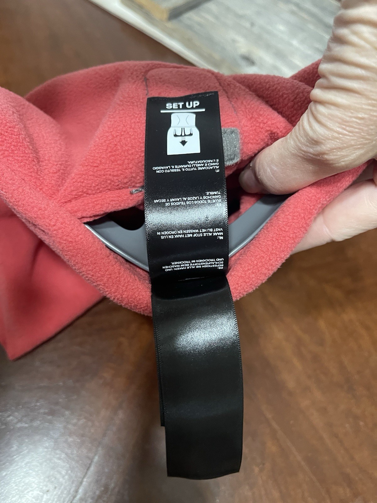 TRTL Travel Pillow Neck & Head Support Airplane Fleece Adjustable Pink No Bag