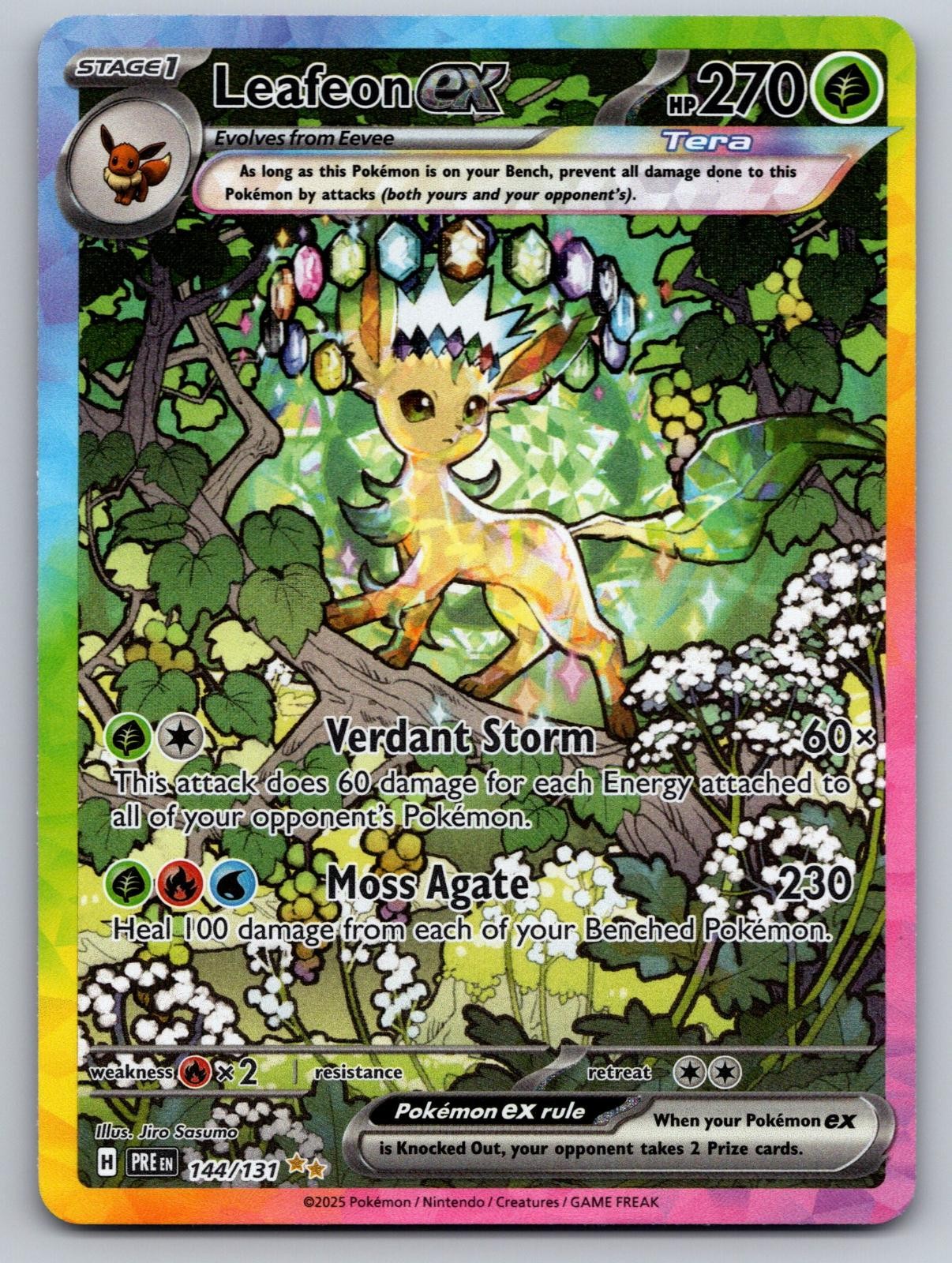 Leafeon ex 144/131 Holo Prismatic Evolutions Pokemon NM