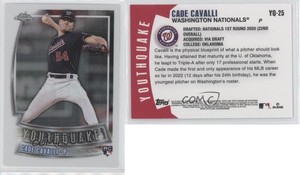 2023 Topps Chrome Youthquake Cade Cavalli #YQ-25 Rookie RC
