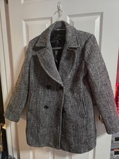 Banana Republic Limited Edition Herringbone Coat Wool Blend, Size S/P, Grey