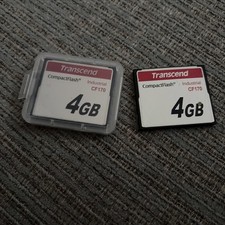 Lot of 2 - TRANSCEND CF170 4GB CompactFlash CF Memory Card Industrial Grade used