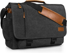 Messenger Bag,17.3" Men'S Computer Satchel Water-Resistant Canvas,Teacher Laptop