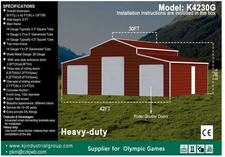 42'x30'x13' Metal Garage Shed Barn Outdoor Storage Heavy Duty Galvanized Steel