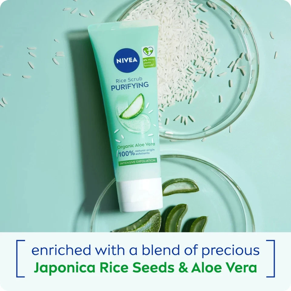 NIVEA Face Purify Rice Scrub Organic Rice Bio Aloe Vera 75 ml - Image 4 of 4