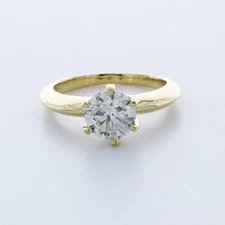 1.51ct Natural Diamond G/SI2 Very Good Cut Round Brilliant 18K Yellow Gold Prong