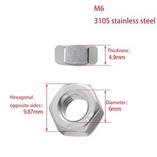 Hex Nuts Coarse Thread DIN934 Hexagon Nut 310s Stainless Steel M4 M5 M6 M8-M30