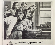 Secretary Smith Corona Postwar Typewriter Women Vintage 1946 Ad Magazine Print
