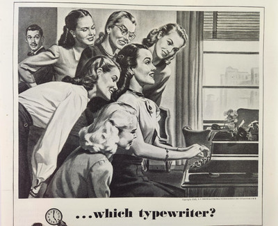 Secretary Smith Corona Postwar Typewriter Women Vintage 1946 Ad Magazine Print