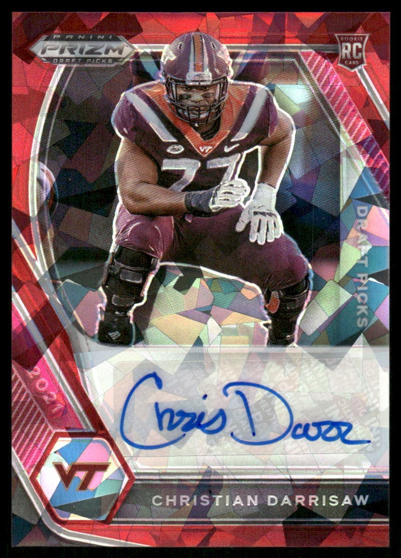 Christian Darrisaw Panini Prizm Draft Picks Draft Picks Autographs #CDA Red Ice