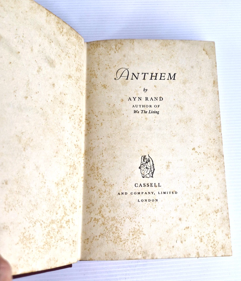 Anthem Ayn Rand 1953 Cassell Revised Edition Hardcover Collectible Vintage Book - image 2 of 4