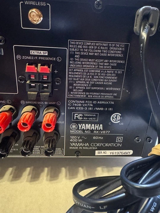 Yamaha RX-V677 7.2-Channel Network AV Receiver w/ HDMI, Wi-Fi – Tested Working - Image 4 of 4