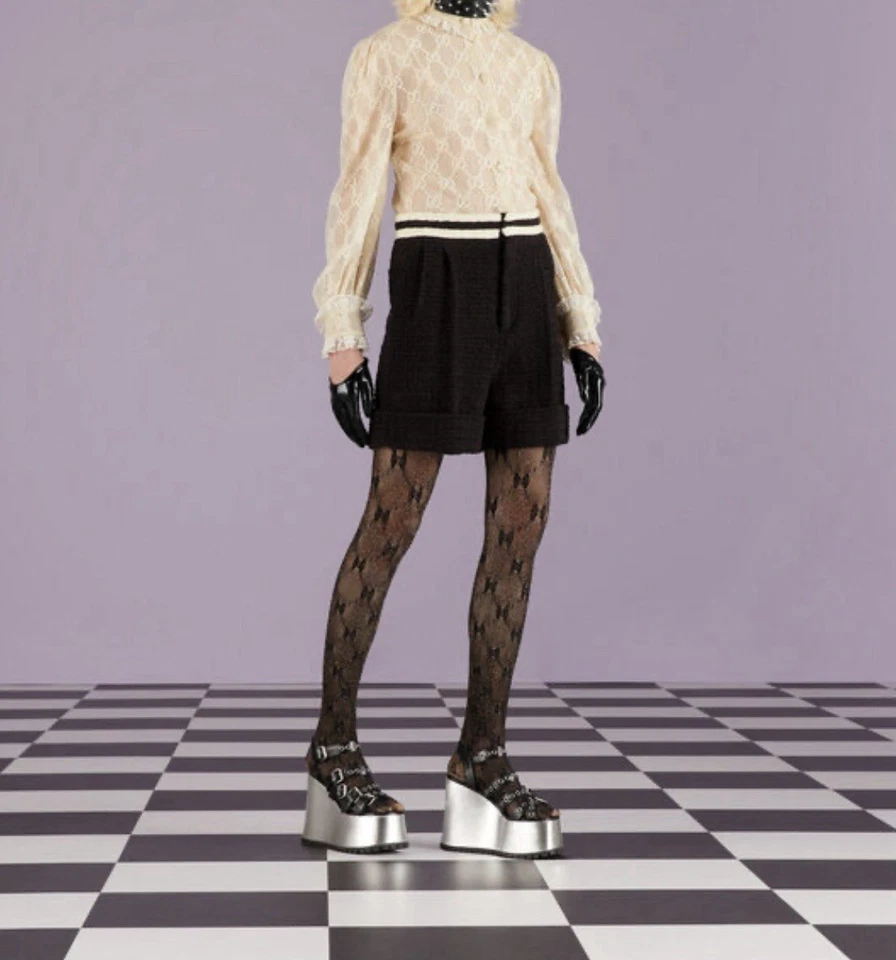 Gucci Tweed Shorts (white With Black ) Size 38 NWT - Image 2 of 4