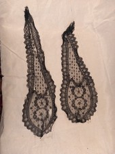 Guipure Dentelle Noire XIXe Crinoline Costume Textile Ancien Partie Bonnet ?