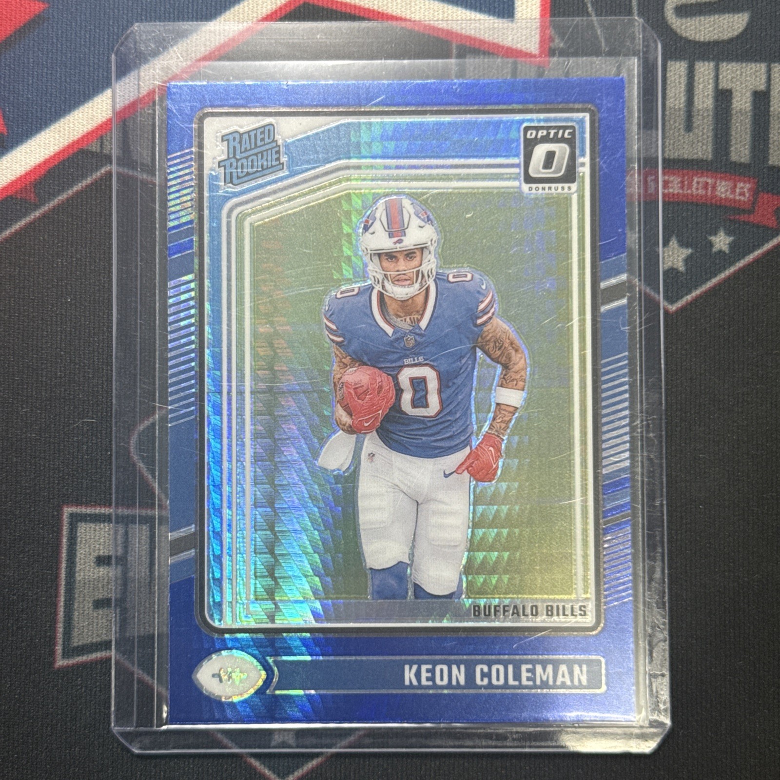 2024 Panini Donruss Optic Rated Rookie Keon Coleman #263 Blue Hyper Prizm (RC)