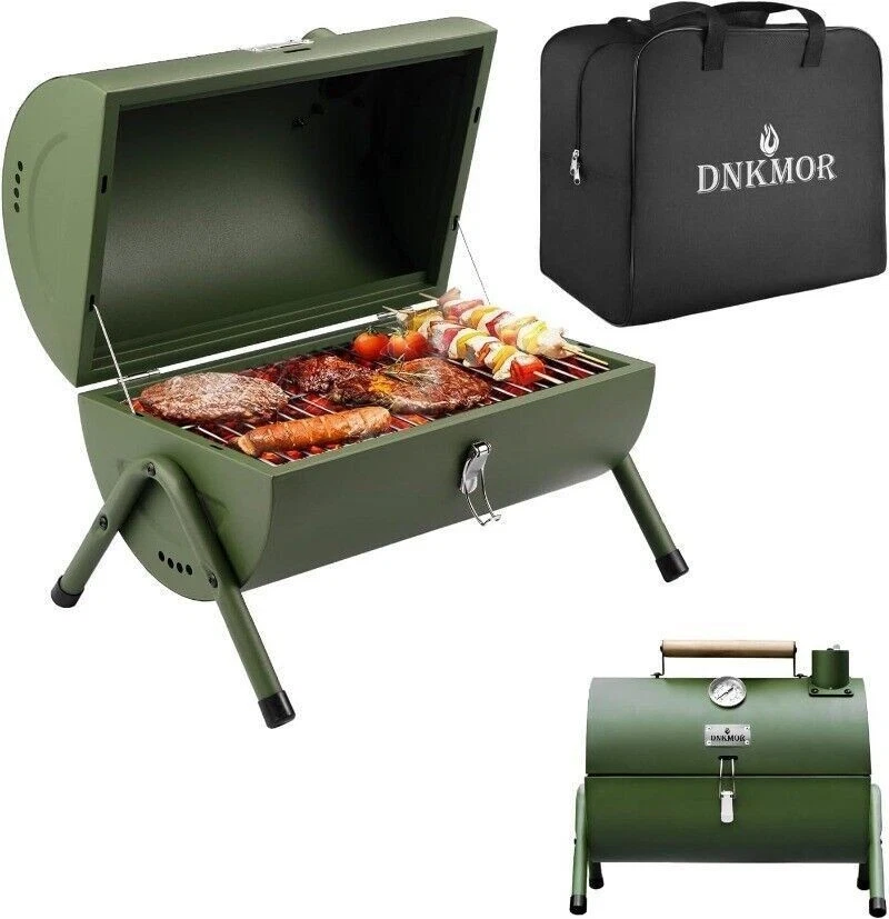 Portable Charcoal Grill Tabletop Outdoor Barbecue Smoker Small BBQ Camping Beach