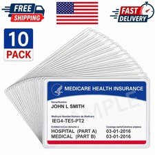 10 Medicare Card Holder Protector Sleeve Clear PVC For Credit Card Business Card