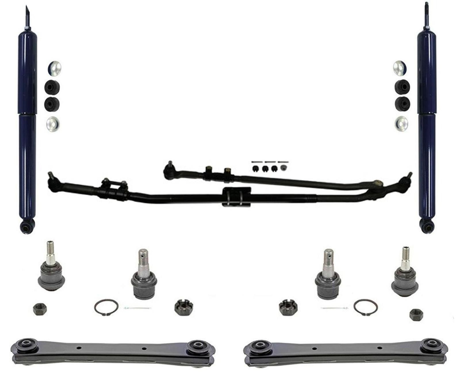 Frt Shocks Drag Links Tie Rods Ball Joints 14Pc KIT RAM 2500 4 Wheel Drive 08-12