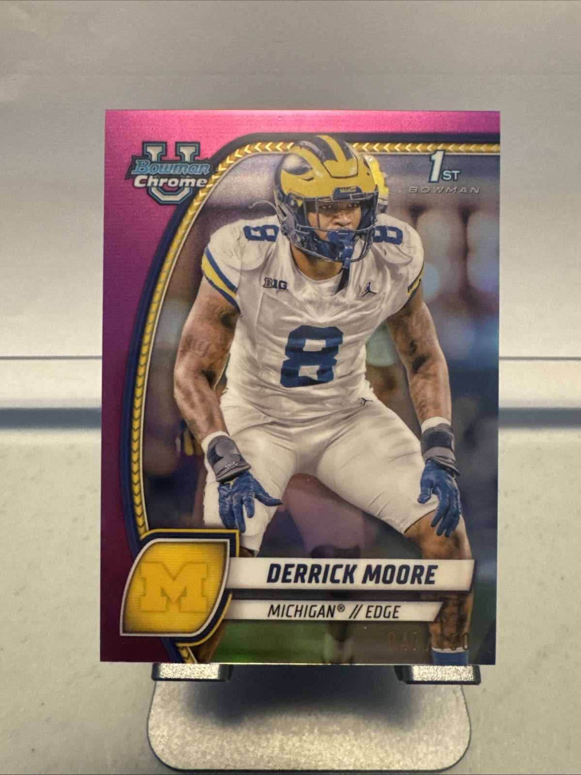 2024 Bowman University Chrome - Derrick Moore #59 Fuchsia Refractor /150