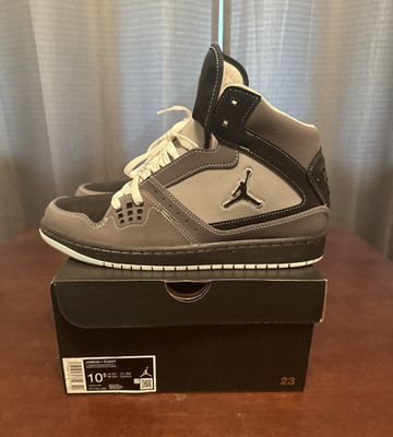 Jordan 1 Flight Unisex Kids 10.5 High Top Sneakers Gray/Black/White