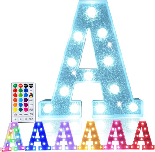 Pooqla Colorful Led Light Up Letters, Marquee Letter RGB (Red, Green, Blue)