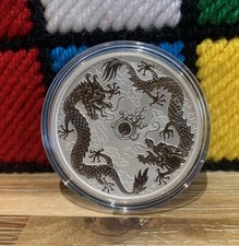 2019 Australian Chinese Myths and Legends Double Dragon 1oz Silver Coin