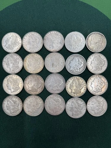 20 1921 Morgan Silver Dollars.   Good Condition . Actual Coins Shown. See Below