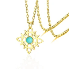 VASSAGO Witches Knot Necklace for Women Nudo De Bruja Stainless Steel Celtic ...