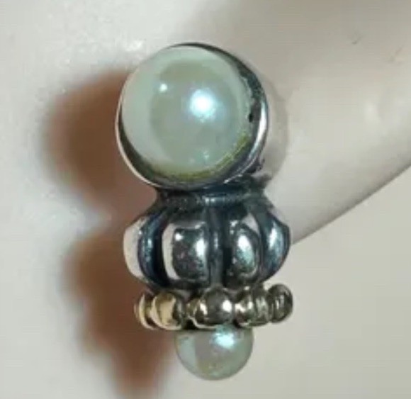 Lagos Caviar Pearl Earring 925 & 14k