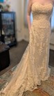maggie sottero stunning champagne fit  flare strapless wedding dress size 12