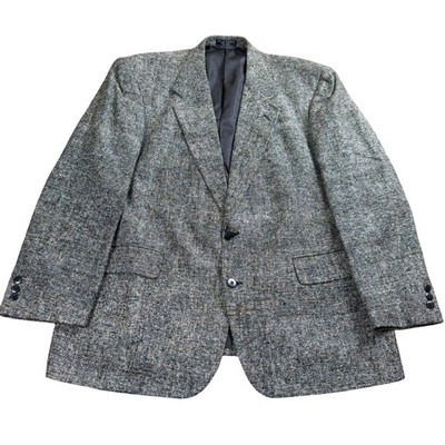 Boat House Row 100% Silk Blazer Mens 46R Gray Multi Textured Sport Coat 2-Button
