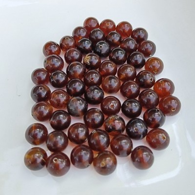 55 pcs 10mm Indonesia Sumatra Amber Beads Polished Rough Raw Stone Gemstone  13