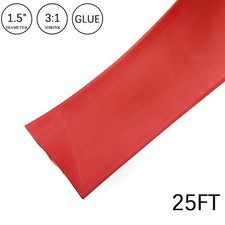 3:1 Heat Shrink Tubing Tube 1.5" 25FT Red Glue Waterproof Dual Wall Wires Wrap
