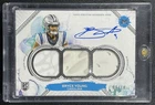 BRYCE YOUNG 2023 TOPPS MOTIF ROOKIE RELIC TRIPLE PATCH JERSEY AUTO JSY# 09/10