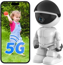 5G/2.4Ghz WiFi Robot Camera 2K Indoor Camera Pet/Baby Camera with Phone App