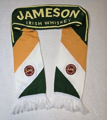 Jameson Irish Whiskey Liquor Neck Scarf Green Gold White 66'' X 7'' Warm Winter