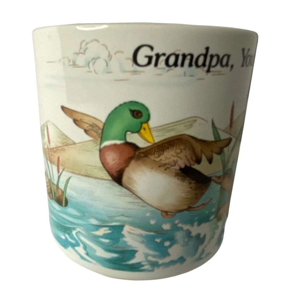 Taza de café vintage Russ Duck Grandpa blanco estampado animal abuelo eres especial Foto 4 de 4