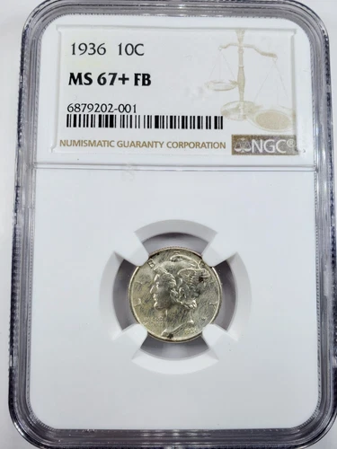 1936 Mercury Dime NGC MS67+ FB Plus Grade Full Bands 
