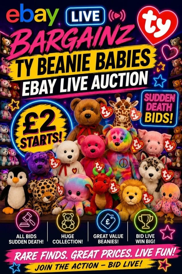 TY BEANIE BABIES SALE | ONLY £2 Starts | ALL Sudden Death Bids!