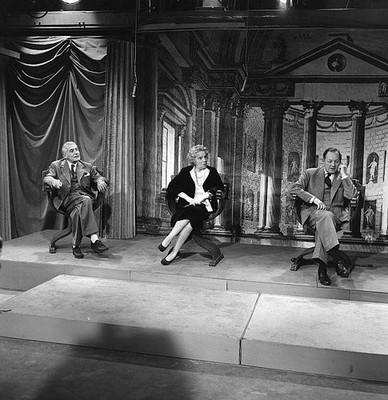 Emmanuel Berl Madam Simone and Jean OBERLE on the set 1950s Old Photo
