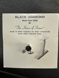 VTG. West Virginia Black Diamond Coal Tie Clasp “House Of Stones”