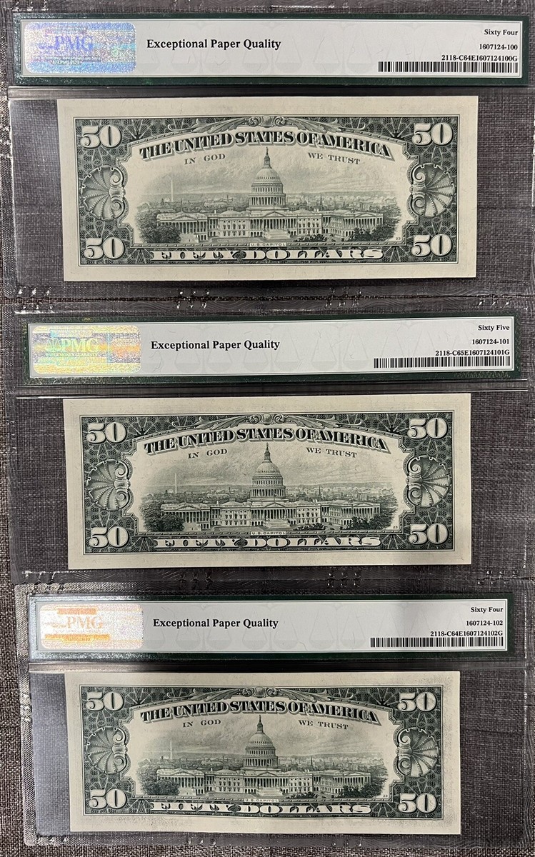 孝*治様 1974年発行 50米ドル旧紙幣 ユリシーズ・S・グラント 1974 $50 FIFTY DOLLAR BILL PMG 65/64 EPQ GEM UNCIRCULATED 3