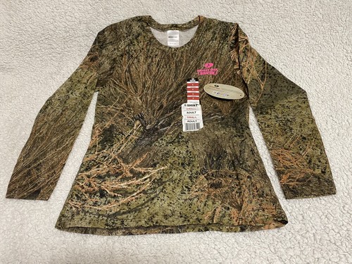Damen Mossy Oak "BRUSH" Camouflage Langarm Jagdhemd Größe: Small - NEU - Bild 1 von 3