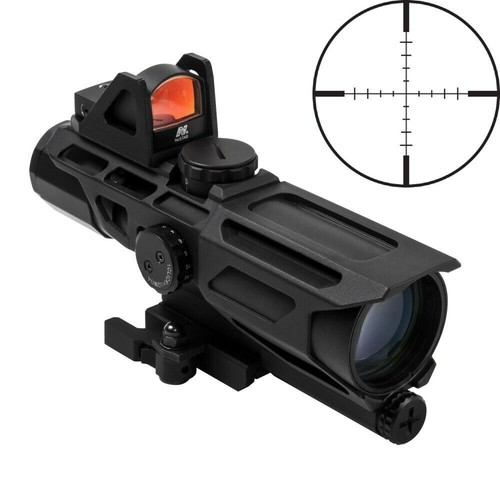 VISM 3-9x40mm Tactical Scope Black Tan P4 Sniper Mil Dot Reticle Micro Red Dot - Picture 10 of 10