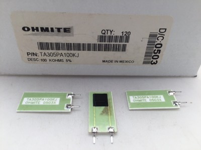 10 pcs TA305PA100RJ Ohmite 5 Watt 100 Ohm 5/% High Power Thick Film Resistor
