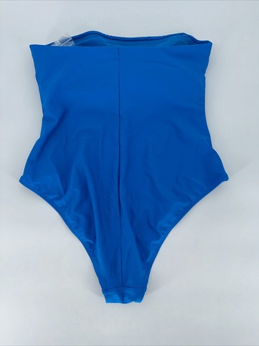 Shade & Shore Blue One Piece Swimsuit High Leg Cheeky Size Medium Target Brand - Picture 6 of 7