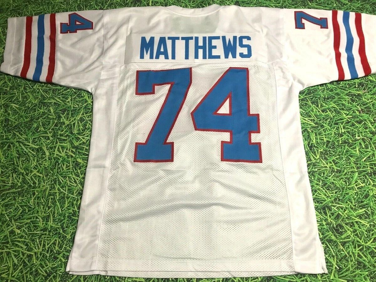 BRUCE MATTHEWS CUSTOM HOUSTON OILERS JERSEY TENNESSEE TITANS