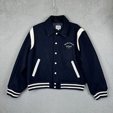 Marithe Francois Girbaud Jacket Womens Medium Blue Navy Varsity Wool Blend